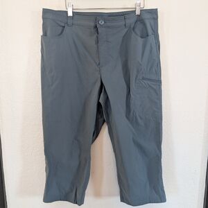 Eddie Bauer Blue Gray Tech Cargo Hiking Capri Women's Size 12 Outdoors Plus Size